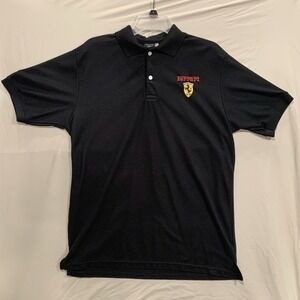 Ferrari‎ F1 Team Polo Shirt 2XL Black Scuderia Shell Logo Racing Motorsport Tee